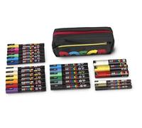 uni-ball 205088 - POSCA Marker Set XXL, 24 bolígrafos POSCA y una riñonera, para el trabajo, el hobby y el tiempo libre