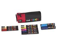 uni-ball 205089 - Juego de rotuladores POSCA, 10 bolígrafos POSCA y un estuche, para el trabajo, el hobby y el tiempo libre