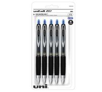 uni-ball 207 bolígrafos retráctiles de gel, micro punta (0,5 mm), azul, 5 unidades