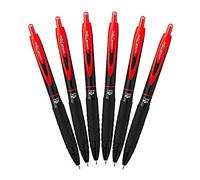 Uni-Ball 307 Retráctil Tinta Gel Bolígrafos, Punto Medio 0.7mm, Paquete de 6 - Rojo