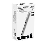 Uni-ball 60126 Vision Roller Ball Stick Bol grafo resistente al agua Tinta negra Docena fina
