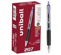 Uni-Ball 70221 Signo 207 Retractable Gel Pen, Purple Ink, 0.7mm/Medium, Dozen