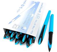 uni-ball AIR Micro - Bolígrafo de punta fina de 0,5 mm, tinta azul, barril azul claro, paquete de 12