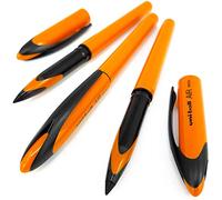 uni-ball Air Micro - Rodillo fino de 0,5 mm, tinta azul, barril naranja, paquete de 3