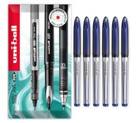 uni-ball AIR UBA-188-L - Bolígrafo de punta redonda mediana de 0,7 mm, en caja de regalo, 6 unidades, color azul