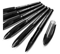 Uni-Ball Aire Micro - 0.5mm Fina Rollerball - Pack de 6 - Negro - UBA-188-M