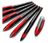 Uni-Ball Aire Micro - 0.5mm Fina Rollerball - Pack de 6 - Rojo - UBA-188-M