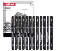 uni-ball Bolígrafos de punta fina de punta fina, tinta resistente al agua y a la decoloración, ideal para bocetos, álbumes de recortes, contornos, arte, dibujo técnico, en caja de regalo (paquete de