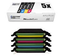 Uni-Ball Cartridge para CLP 770, 775 sustituir samsung Modelos CLT-K6092S, CLT-C6092S CLT-Y6092S CLT-M6092S Cartuchos Original Eurotone (Norma ISO 19798), color 5 unidades