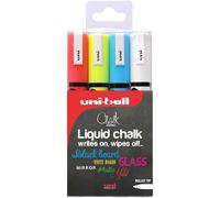 Uni-Ball Chalk Markers PWE5M - Marcadores para pizarras (punta mediana, 4 unidades)