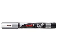 Uni-Ball Chalk PWE-5M-Rotulador de Tiza (Punta Redonda), Plateado, Color Plata, 2,5 mm (PWE-5M AR)
