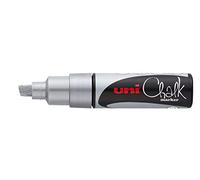 Uni-Ball Chalk PWE-8K-Marcador de Tiza (Punta de cincel), Plateado, Color Plata, 8 mm (PWE-8K AR)