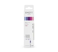 uni-ball Emott Uni Mitsubishi Pencil Floral Colors - Paquete de 5 rotuladores, para escribir, dibujar y trazar con estilo, punta fina, 0,4 mm, malva, lila, rosa chicle, rosa brillante, bruma marina