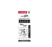 Uni-Ball Estuche PIN de 5 piezas de marcadores calibrados 0,1 a 0,7 mm color negro SET TATTOO ART