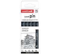 Uni-Ball Estuche PIN de 5 piezas de marcadores calibrados 0,1 a 0,9mm color negro SET CLÁSICO I