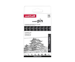 Uni-ball Estuche PIN de 8 piezas de marcadores calibrados 0,03 a 1,2 mm color negro SET CLÁSICO I