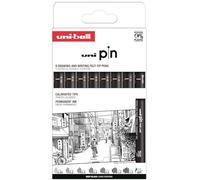 Uni-Ball Estuche PIN de 8 piezas de marcadores calibrados 0,05 a 1,2 mm color negro SET CLÁSICO II