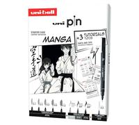 Uni-ball Estuche PIN de 8 piezas de marcadores calibrados 0,2 a 1,0mm Set Manga Starter Kit - NO1
