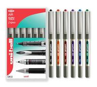 uni-ball EYE Bolígrafos roller UB-157 Punta de 0,7 mm Juego esencial Paquete de 6