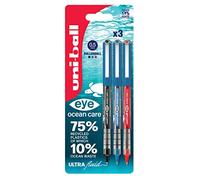 uni-ball Eye Ocean Care UB-150ROP - Bolígrafos de punta redonda micro de 0,5 mm para escritura suave, dibujo, arte y colorear, tinta líquida resistente a la decoloración y al agua, paquete de 3