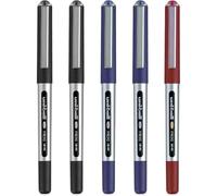 uni-ball Eye UB-150 - Bolígrafos de tinta líquida (0,5 mm, 2 negros, 2 azules, 1 rojo)