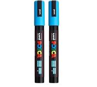 Uni-Ball Faber Castell POSCA PC-5M - Marcador (Black, Blue) (Paquete de 2)
