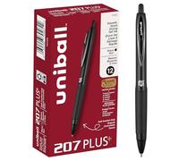 uni-ball Gel 207PLUS+, 0.7 mm, negro, OS Docena