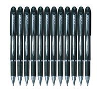 Uni-Ball Jetstream SX-210 - Bolígrafo (Negro, Cromo, Negro, De plástico, Caucho, Acero inoxidable), paquete de 12 unidades