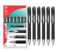 uni-ball Jetstream SXN-210 RT - Bolígrafos retráctiles de punta de 1,0 mm, paquete de 6 unidades, tinta negra, en caja de regalo