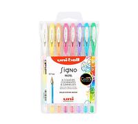 uni-ball Mitsubishi Pencil - 8 bolígrafos con tinta gel Signo - Bolígrafos colores pastel - Punta 0,7 mm - Escritura mediana - Rollers fantasía para ocio creativo y carterie