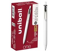 uni-ball One - Bolígrafos de gel retráctiles de punta media, 0.7 mm, negro, paquete de 12