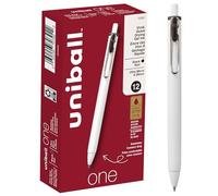uni-ball One - Bolígrafos de gel retráctiles, punta ultra micro (0.38 mm), tinta negra, 12 unidades