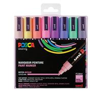POSCA - Lote de 8 rotuladores PC5M (punta cónica, mediana, colores pastel