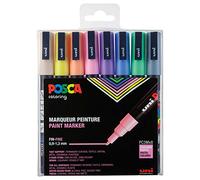POSCA Mitsubishi Pencil PC3M - 8 rotuladores - Punta cónica fina - pintura a base de agua - para cualquier soporte - Para papel, textil, vidrio, guijarro, madera - Colores pastel