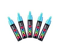 Uni-ball Posca PC-17K - Rotulador permanente de punta ancha biselada (5 unidades), color azul claro