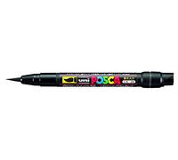 Uni-ball Posca PCF-350 cepillo - negro, pack de 5