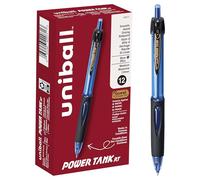 uni-ball Power Tank - Bolígrafos retráctiles de punta media, 1 mm, azul, paquete de 12