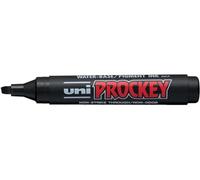 Uni-ball Prockey - Rotulador permanente con punta biselada (12 unidades), color negro