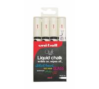 Uni-Ball PWE-5M Blanco Tiza Líquida Pizarra Rotulador No Permanente Set 4pc
