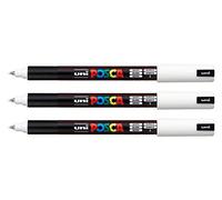 Uni-ball PX89789000 POSCA -181701 - Rotulador de punta calibrada (blanco, pack de 3)