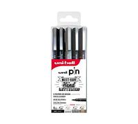 Uni-Ball Rotuladores de escritura y dibujos, Ultrafinos a anchos y Brush, bolsa de 5