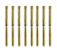 uni-ball Signo Pen UM-153 - Bolígrafo de tinta de gel metálica de 1 mm, grosor de trazo de 0,65 mm con agarre de goma, color dorado (8)