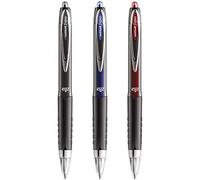 uni-ball Signo UMN-207 Bolígrafo retráctil de gel, paquete de 3, tinta negra, azul y roja