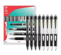 uni-ball SN-220 Power Tank - Bolígrafo retráctil (1,0 mm, 8 unidades), color blanco y negro