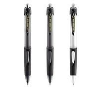 uni-ball SN-220 Power Tank - Bolígrafo retráctil de 1,0 mm, 2 barriles negros, 1 barril blanco, paquete de 3