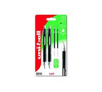 uni-ball SXN-210 RT Jetstream - Bolígrafos de punta redonda para escritura a mano, retráctil, URN-181-07, paquete de 2 bolígrafos + 2 recambios de tinta negra