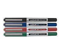 Uni-Ball UB-150 Tinta Líquida Bolígrafo - Fine 0.5mm Punta - Negro, Azul, Verde, Rojo - Paquete de 4