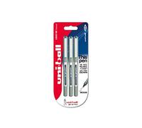 Uni-Ball UB-157 - Bolígrafo de tinta líquida (3 unidades), color azul