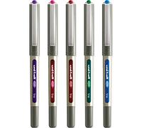 Uni-Ball UB-157 Ojos Bolígrafo Juego - Pack de 5 Retal Colores (Verde, Celeste, Rosa, Naranja, Rojo de Vino ) UB157