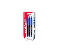 Uni-Ball UB-188-Micro Air - Pack de 3 bolígrafos, punta estilográfica, color azul